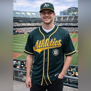 MLB Oakland Athletics A's Jersey Shirt Adult L stitched baseball rare collector